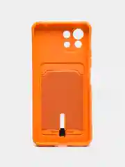Оранжевый чехол для Xiaomi Mi 11 Lite / Mi 11 Lite 5G NE ( Ми 11 Лайт )с карманом для карт