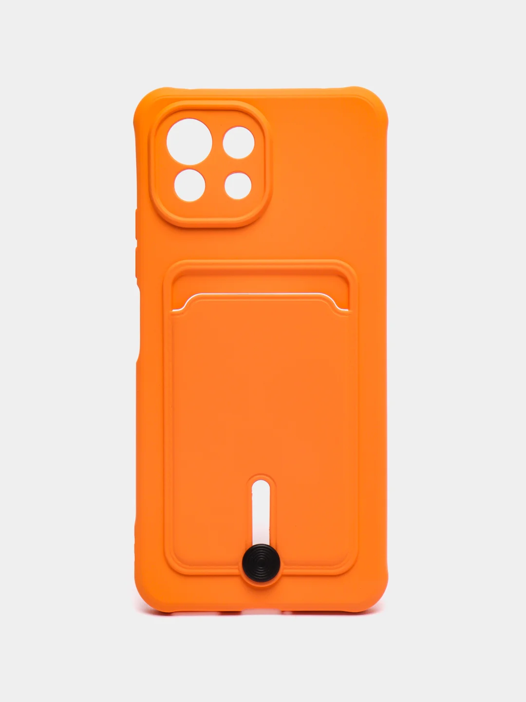 Оранжевый чехол для Xiaomi Mi 11 Lite / Mi 11 Lite 5G NE ( Ми 11 Лайт )с карманом для карт