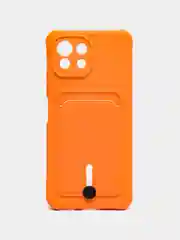 Оранжевый чехол для Xiaomi Mi 11 Lite / Mi 11 Lite 5G NE ( Ми 11 Лайт )с карманом для карт