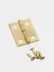 Петля для шкатулки накладная, карточная, золото, металл, 17 х 15 мм, шурупы в комплекте