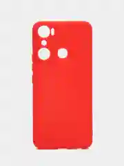 Красный чехол Infinix HOT 20i (Хот 20 ай), прозрачный, силиконовый