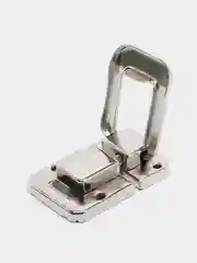 Серебряный замок-защёлка для шкатулки, накладной, никелированный, 40 х 28 х 10 мм, шурупы в наборе