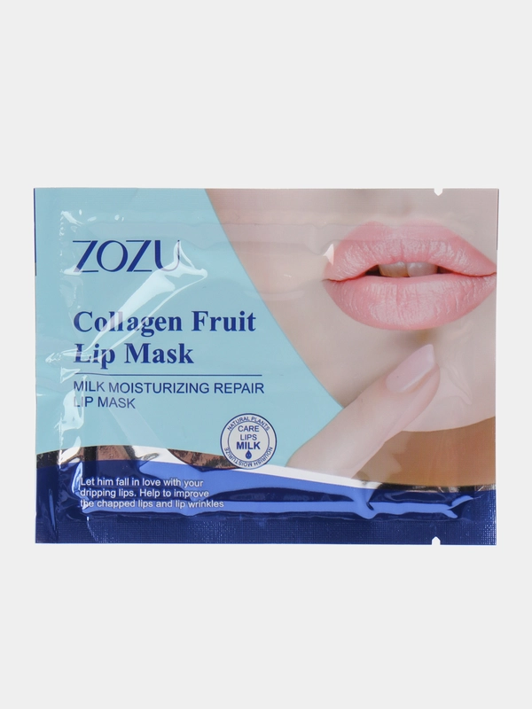 Гидрогелевые патчи для губ Zozy "Collagen Fruit Lip Mask", с коллагеном и протеином молока