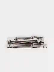Серебряный замок-защёлка для шкатулки, накладной, никелированный, 40 х 28 х 10 мм, шурупы в наборе