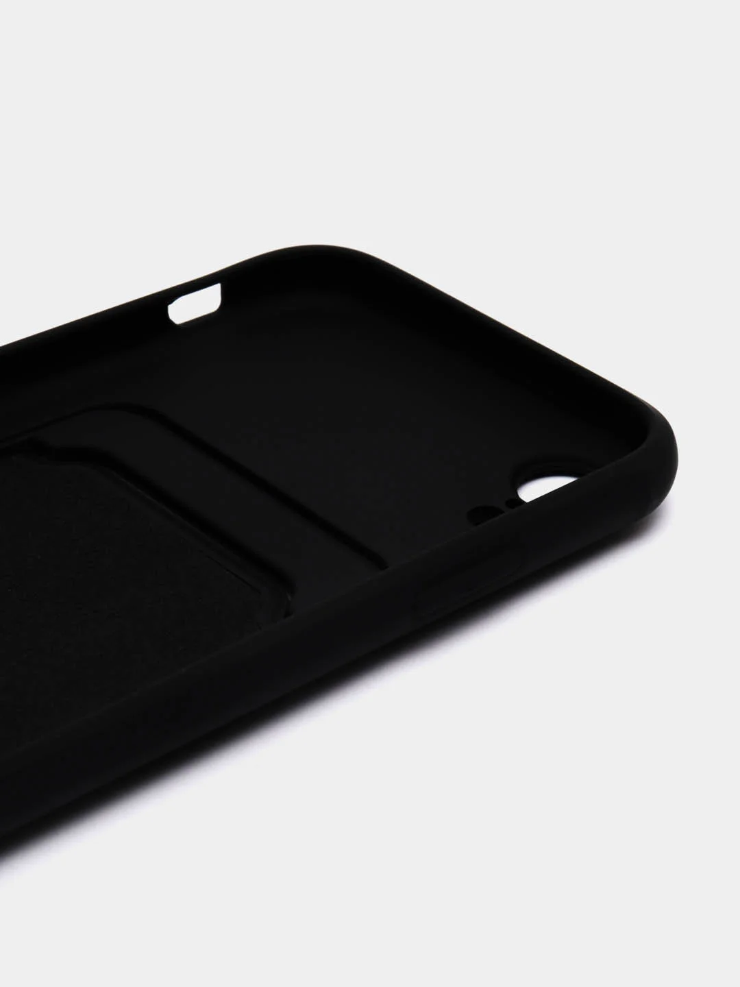 Черный силиконовый чехол для iPhone XR (Айфон ХР) с карманом для карт, чехол на айфон
