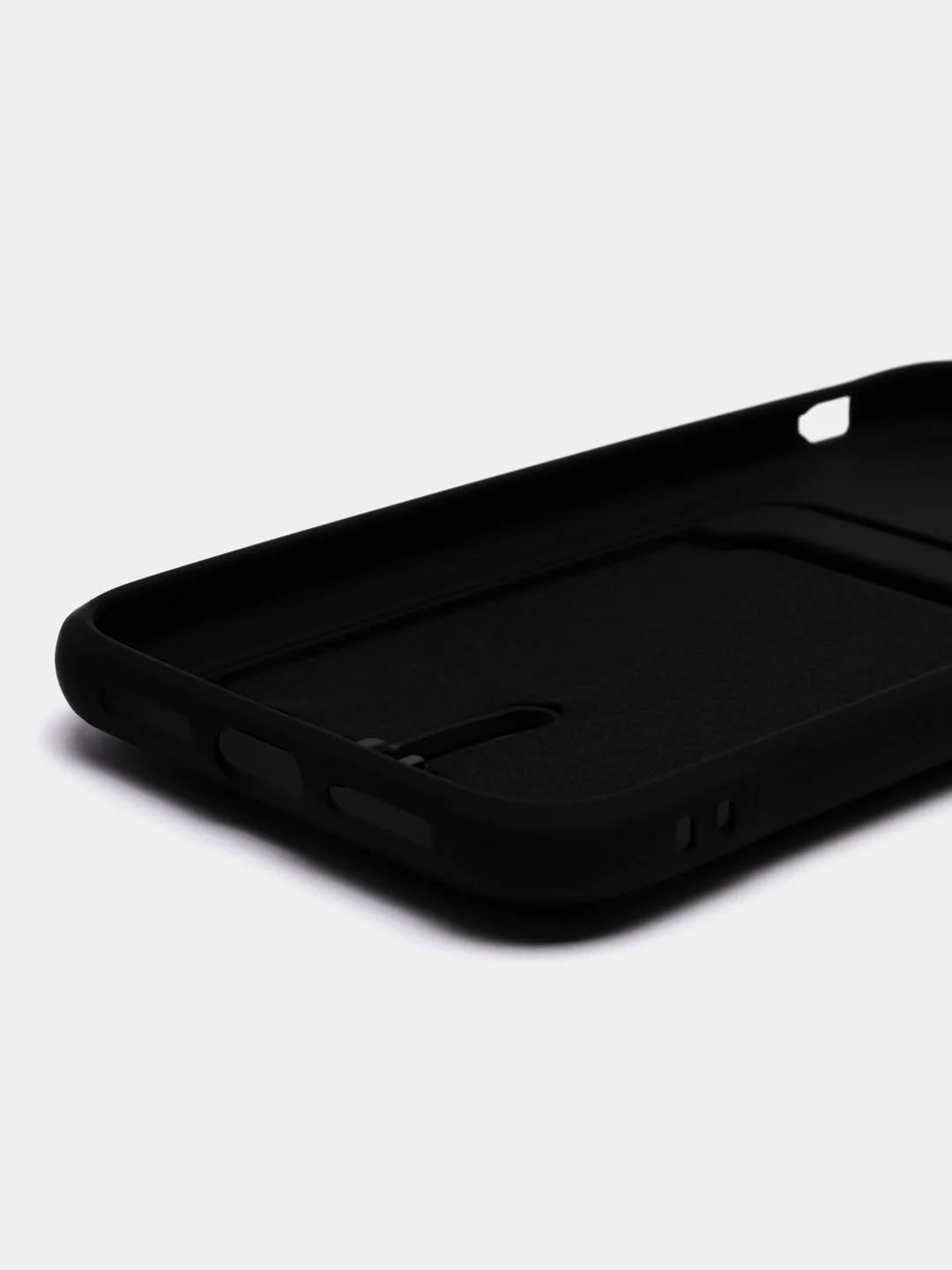 Черный силиконовый чехол для iPhone XR (Айфон ХР) с карманом для карт, чехол на айфон