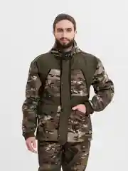 Зелёный хаки спецодежда мужская, костюм демисезонный "Горка" утепленный на флисе
