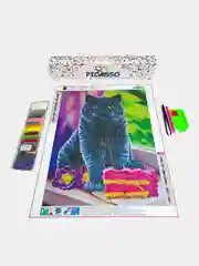 Алмазная мозаика "Кот", 30 х 40 см, без подрамника