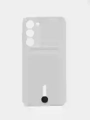 Белый силиконовый чехол для Samsung Galaxy S23 Plus, S23+ (Самсунг Галакси С23 Плюс), с карманом