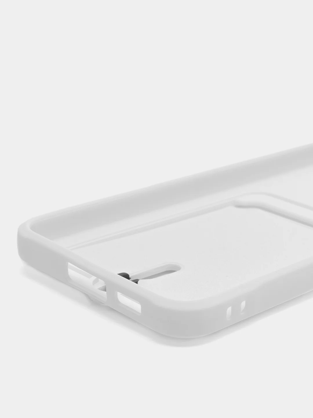 Белый силиконовый чехол для Samsung Galaxy S23 Plus, S23+ (Самсунг Галакси С23 Плюс), с карманом
