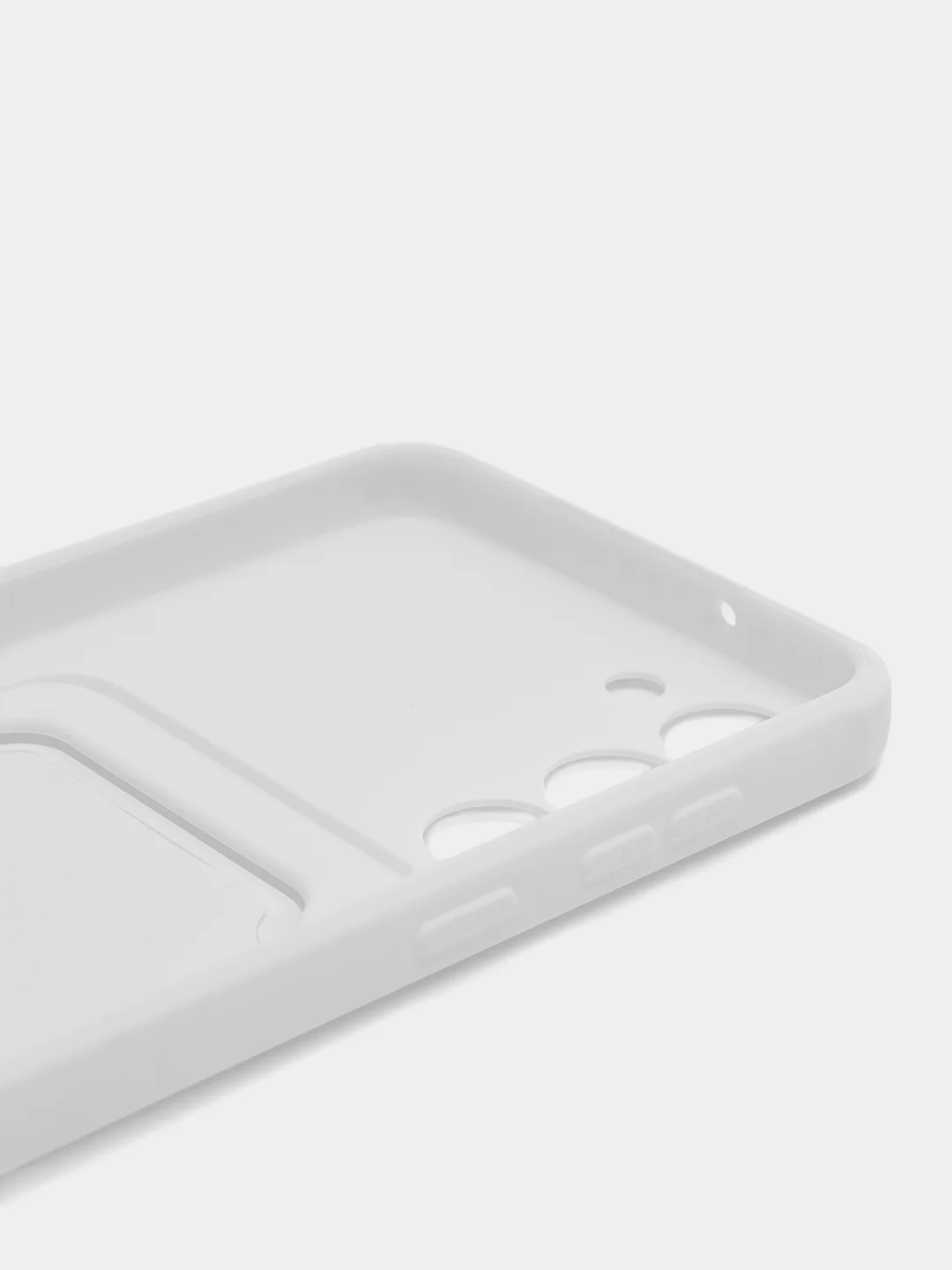 Белый силиконовый чехол для Samsung Galaxy S23 Plus, S23+ (Самсунг Галакси С23 Плюс), с карманом