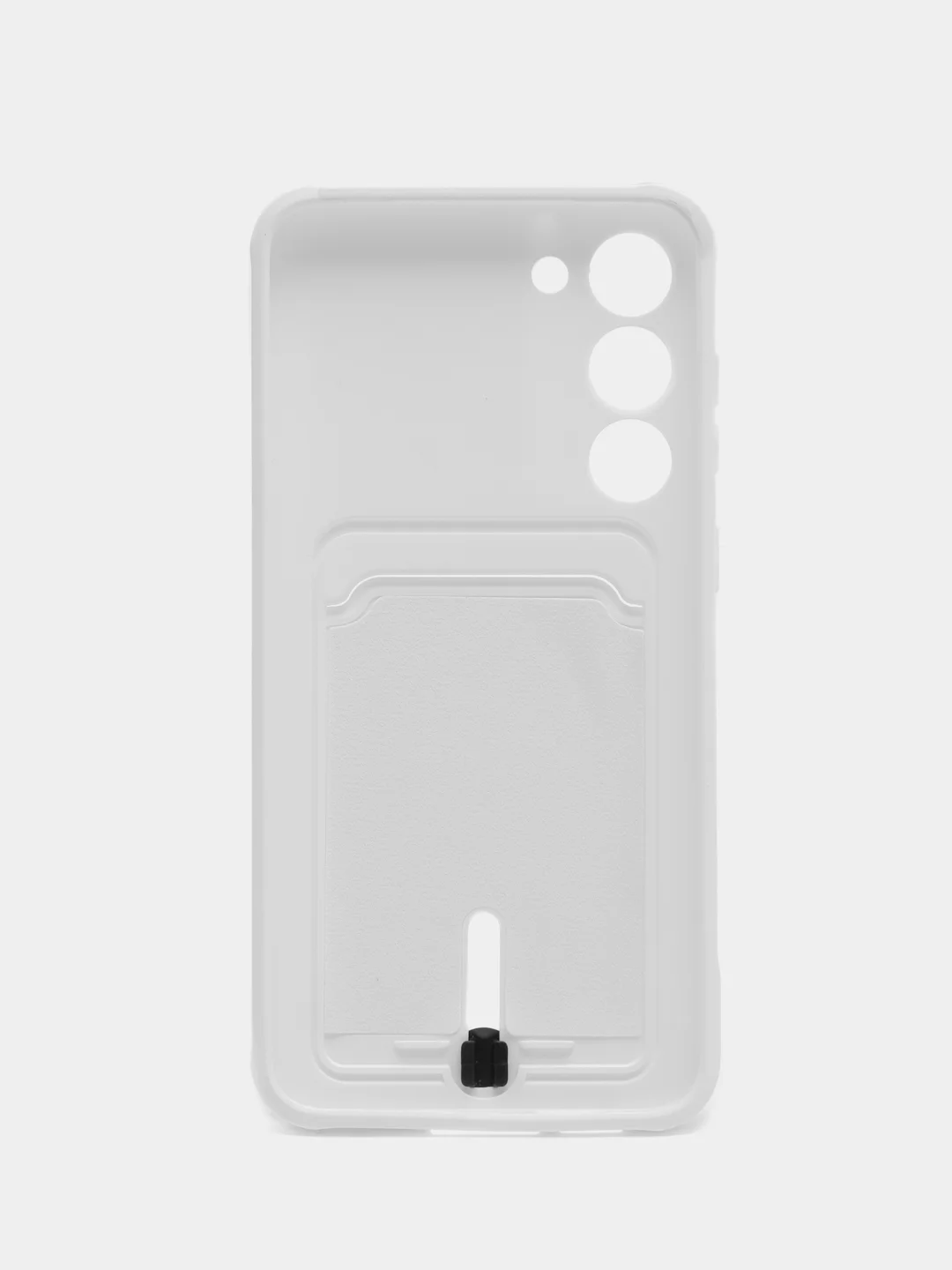 Белый силиконовый чехол для Samsung Galaxy S23 Plus, S23+ (Самсунг Галакси С23 Плюс), с карманом