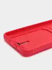 Вишнёвый силиконовый чехол для Samsung Galaxy S23 Plus, S23+ (Самсунг Галакси С23 Плюс), с карманом