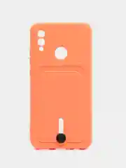 Оранжевый силиконовый чехол для Honor 10 Lite, P Smart 2019 (Хонор 10 Лайт/ П Смарт 2019) с карманом