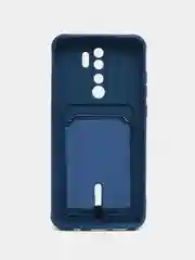 Синий чехол для Xiaomi Redmi Note 8 Pro (Редми Нот 8 Про) силиконовый , с карманом