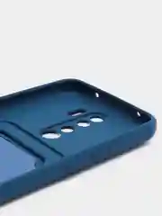 Синий чехол для Xiaomi Redmi Note 8 Pro (Редми Нот 8 Про) силиконовый , с карманом