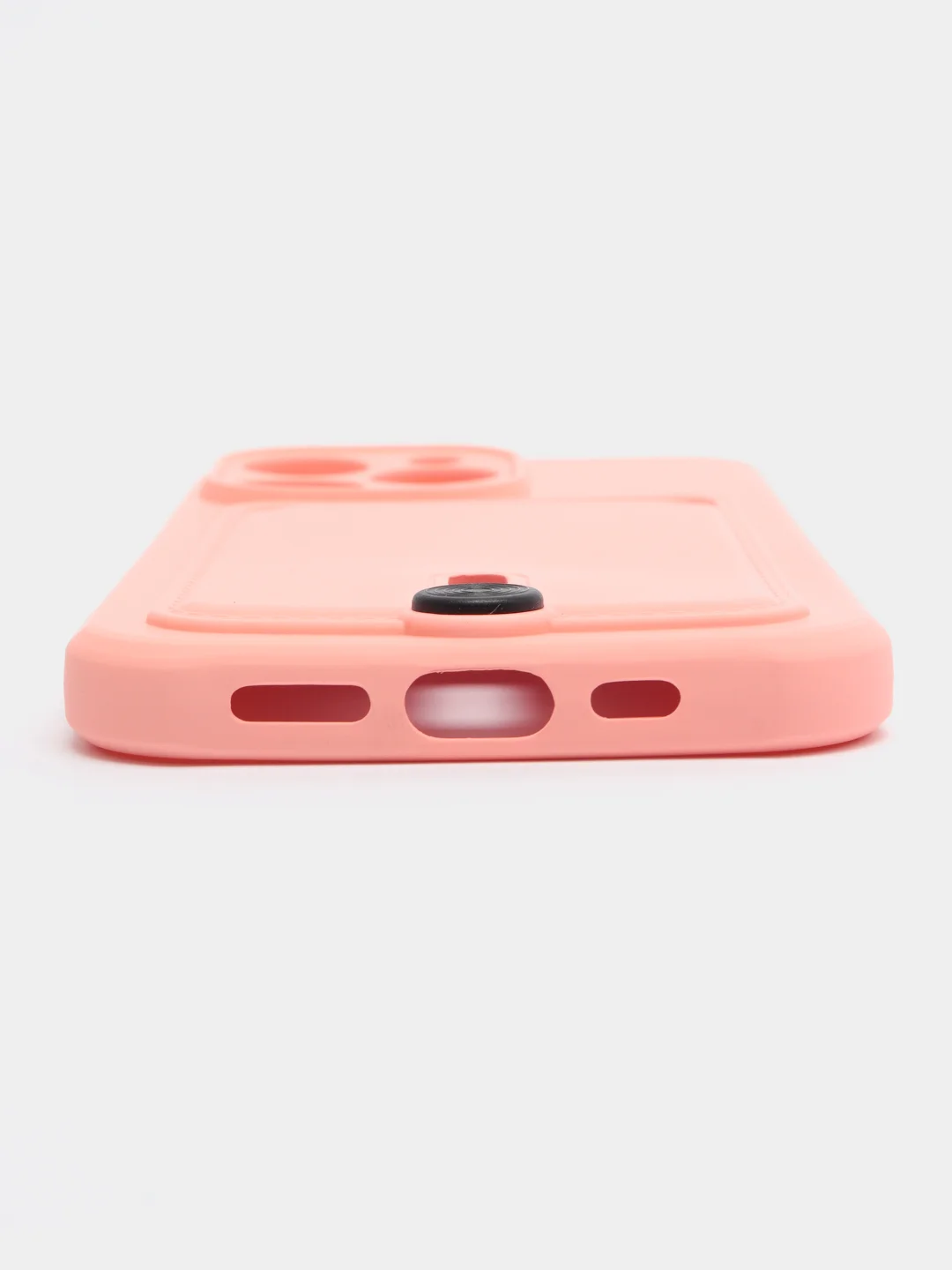 Пастельно-коралловый силиконовый чехол для iPhone 13 Pro (Айфон 13 Про) с карманом, чехол на айфон