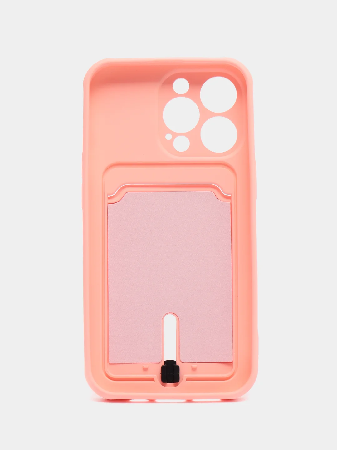 Пастельно-коралловый силиконовый чехол для iPhone 13 Pro (Айфон 13 Про) с карманом, чехол на айфон