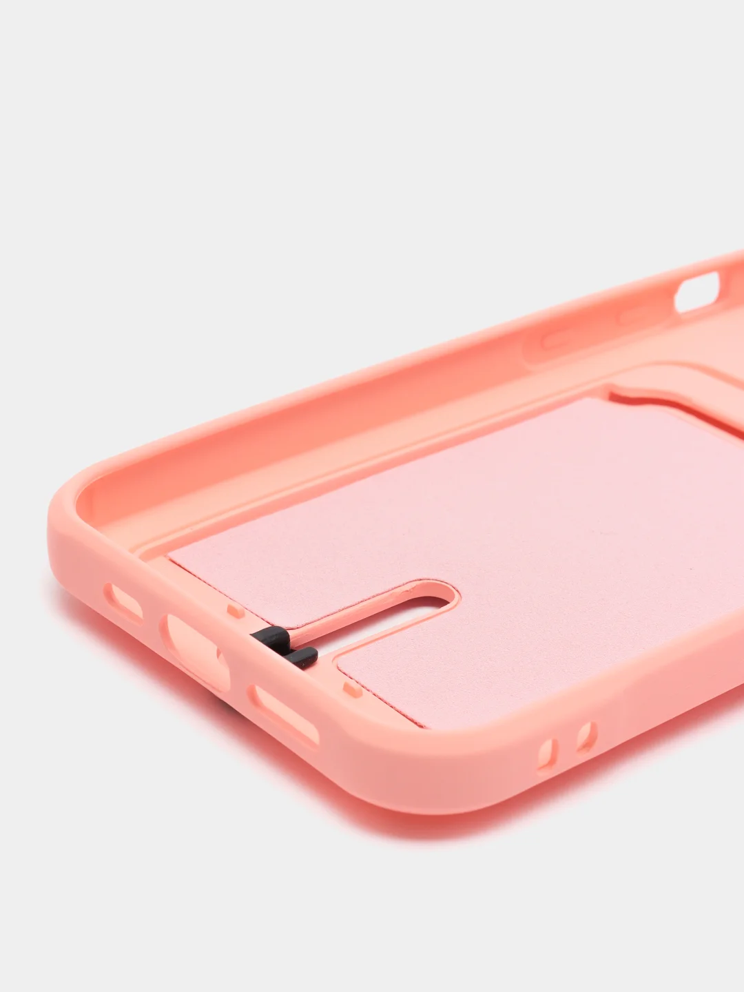Пастельно-коралловый силиконовый чехол для iPhone 13 Pro (Айфон 13 Про) с карманом, чехол на айфон