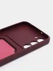 Тёмно-бордовый силиконовый чехол для Samsung Galaxy S23 Plus, S23+ (Самсунг Галакси С23 Плюс), с карманом