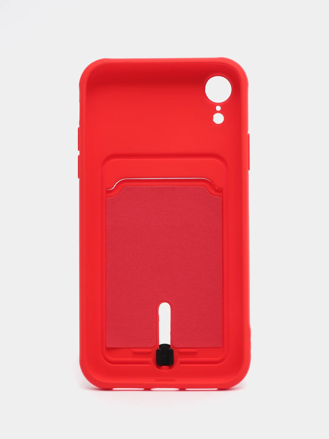 Красный силиконовый чехол для iPhone XR (Айфон ХР) с карманом для карт, чехол на айфон