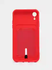 Красный силиконовый чехол для iPhone XR (Айфон ХР) с карманом для карт, чехол на айфон