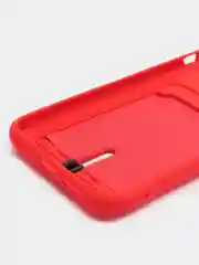 Красный силиконовый чехол для iPhone XR (Айфон ХР) с карманом для карт, чехол на айфон