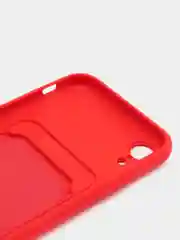 Красный силиконовый чехол для iPhone XR (Айфон ХР) с карманом для карт, чехол на айфон