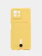 Желтый чехол для Xiaomi Mi 11 Lite / Mi 11 Lite 5G NE ( Ми 11 Лайт )с карманом для карт