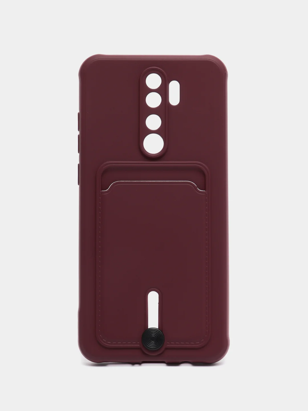 Тёмно-бордовый чехол для Xiaomi Redmi Note 8 Pro (Редми Нот 8 Про) силиконовый , с карманом