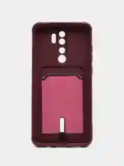 Тёмно-бордовый чехол для Xiaomi Redmi Note 8 Pro (Редми Нот 8 Про) силиконовый , с карманом