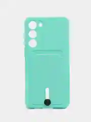 Мятный силиконовый чехол для Samsung Galaxy S23 Plus, S23+ (Самсунг Галакси С23 Плюс), с карманом