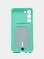 Мятный силиконовый чехол для Samsung Galaxy S23 Plus, S23+ (Самсунг Галакси С23 Плюс), с карманом
