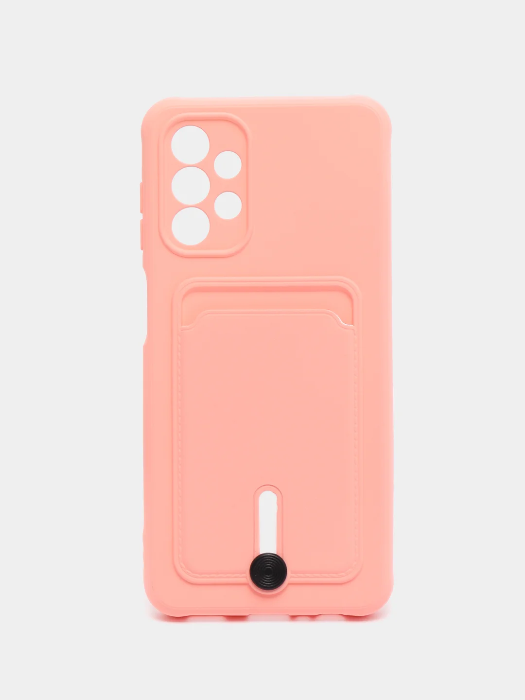 Пастельно-коралловый чехол силиконовый на Samsung Galaxy A13 4G (Самсунг Галакси А13 4Г) , с карманом для карт