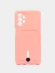 Пастельно-коралловый чехол силиконовый на Samsung Galaxy A13 4G (Самсунг Галакси А13 4Г) , с карманом для карт