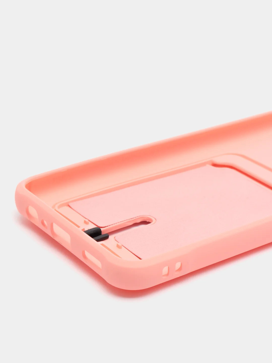 Пастельно-коралловый чехол силиконовый на Samsung Galaxy A13 4G (Самсунг Галакси А13 4Г) , с карманом для карт