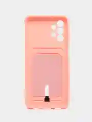 Пастельно-коралловый чехол силиконовый на Samsung Galaxy A13 4G (Самсунг Галакси А13 4Г) , с карманом для карт