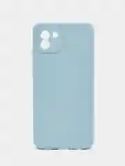 Светло-синий силиконовый чехол Samsung Galaxy A03 (Самсунг Галакси А03) прозрачный