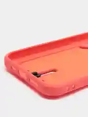 Коралловый силиконовый чехол для iPhone 13 Pro (Айфон 13 Про) с карманом, чехол на айфон