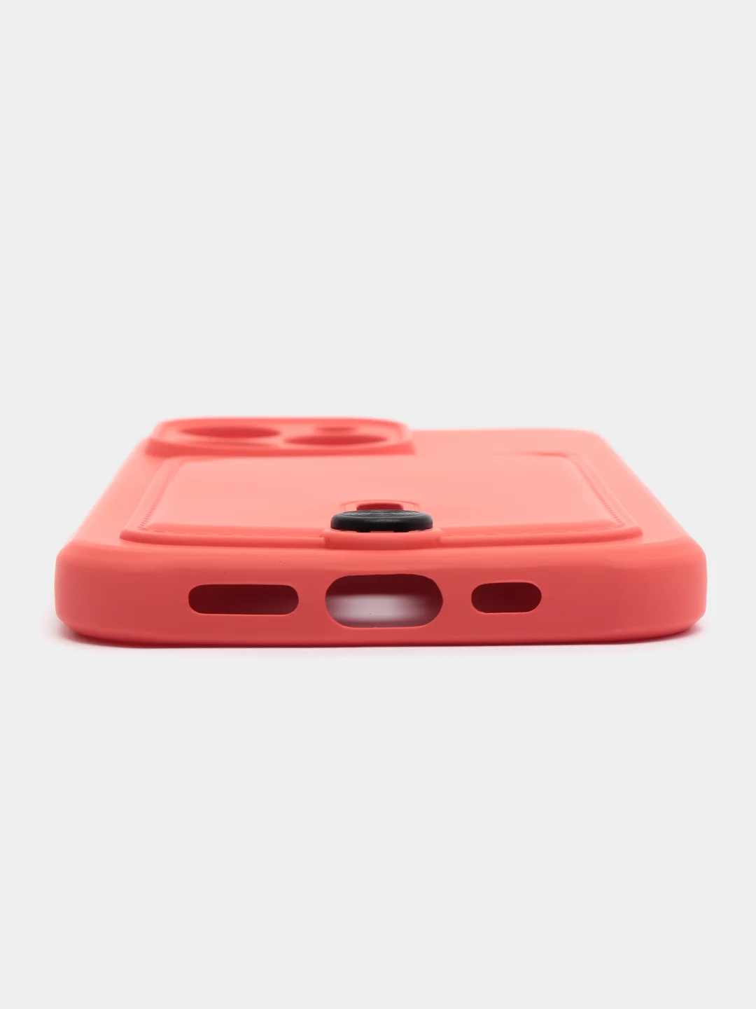 Коралловый силиконовый чехол для iPhone 13 Pro (Айфон 13 Про) с карманом, чехол на айфон