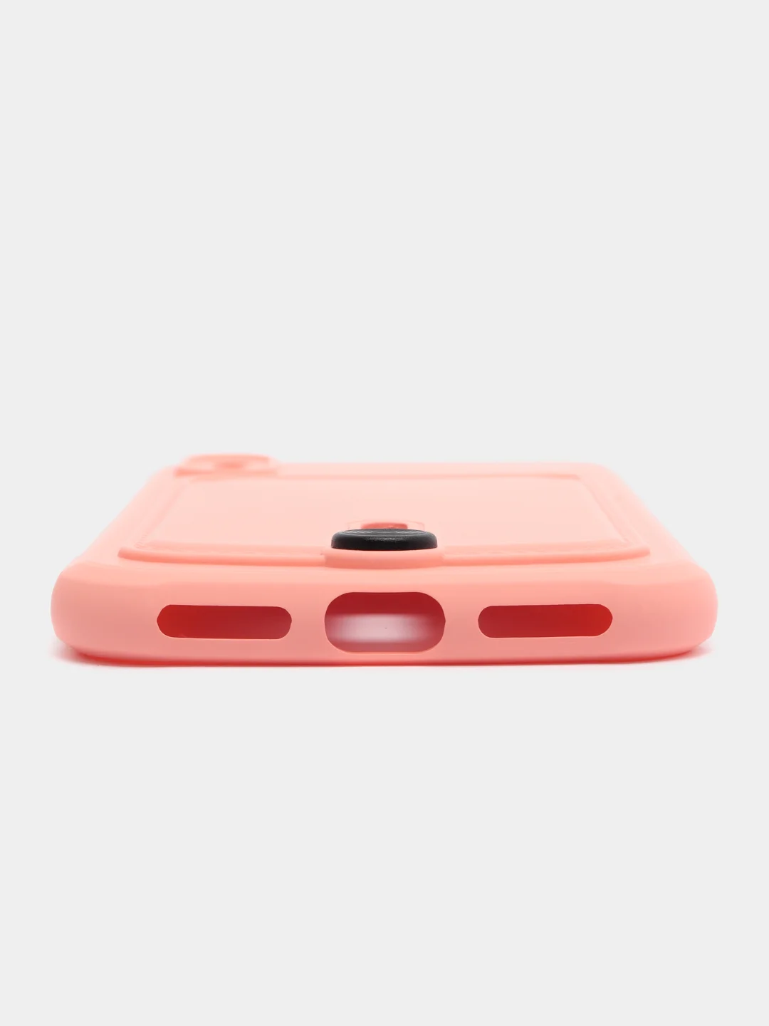 Пастельно-коралловый силиконовый чехол для iPhone X, XS (Айфон Х, ХС) с карманом для карт, чехол на айфон