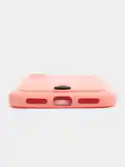 Пастельно-коралловый силиконовый чехол для iPhone X, XS (Айфон Х, ХС) с карманом для карт, чехол на айфон