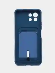 Синий чехол для Xiaomi Mi 11 Lite / Mi 11 Lite 5G NE ( Ми 11 Лайт )с карманом для карт
