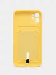 Желтый силиконовый чехол для Apple  iPhone 11 (Айфон 11), чехол на айфон 11 с карманом