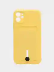 Желтый силиконовый чехол для Apple  iPhone 11 (Айфон 11), чехол на айфон 11 с карманом