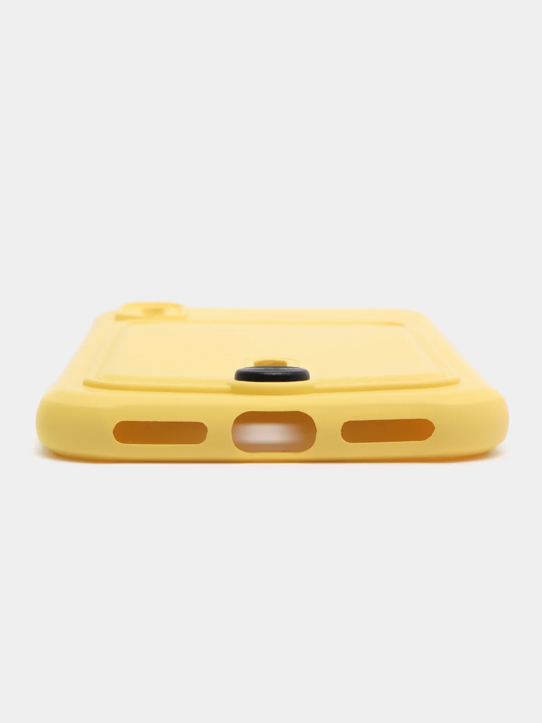Желтый силиконовый чехол для iPhone X, XS (Айфон Х, ХС) с карманом для карт, чехол на айфон