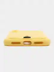 Желтый силиконовый чехол для iPhone X, XS (Айфон Х, ХС) с карманом для карт, чехол на айфон