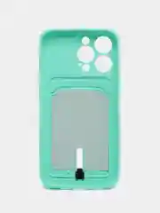 Мятный силиконовый чехол для iPhone 13 Pro (Айфон 13 Про) с карманом, чехол на айфон