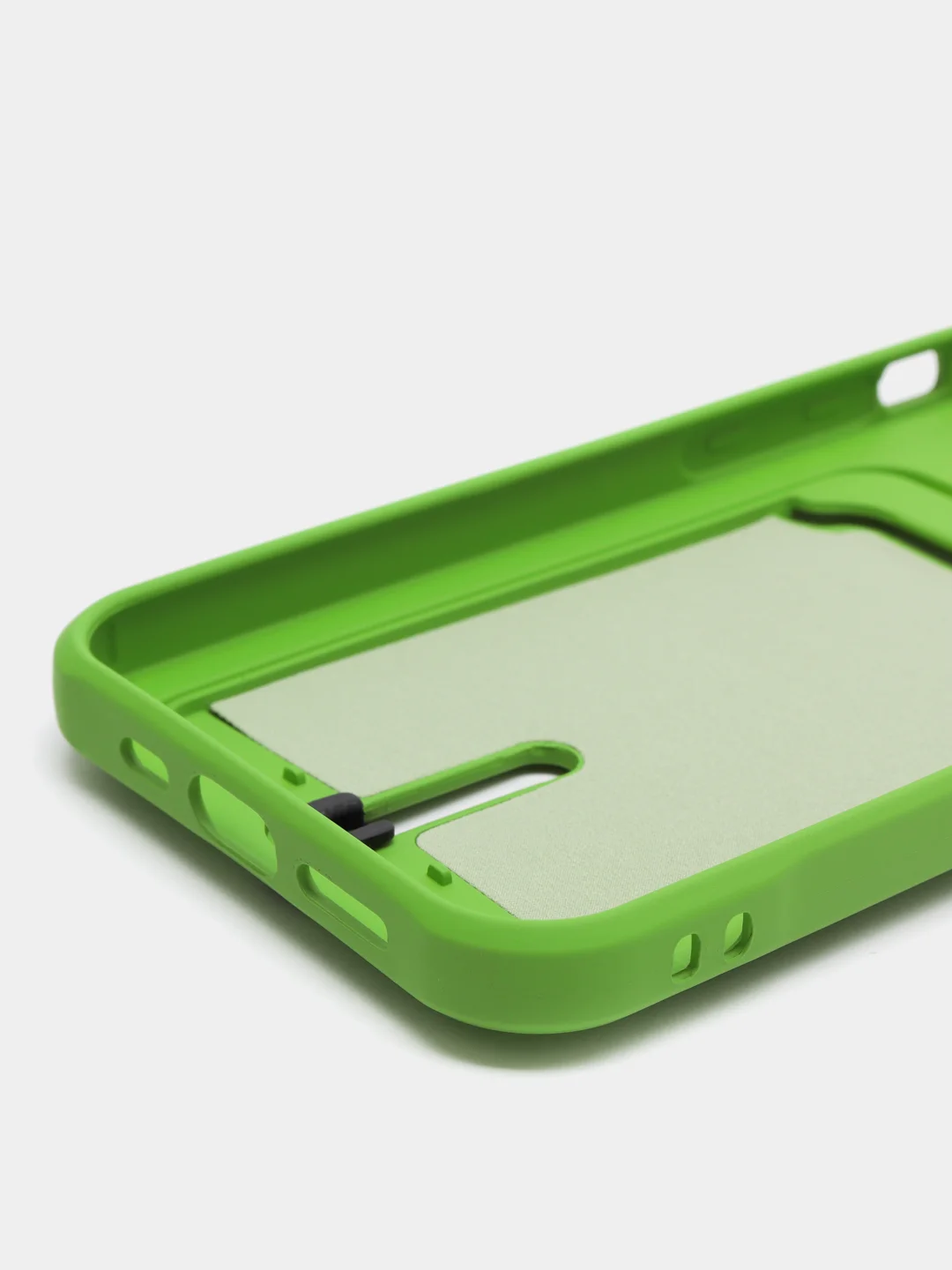 Лайм силиконовый чехол для iPhone 13 Pro (Айфон 13 Про) с карманом, чехол на айфон