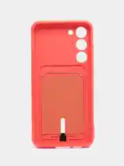 Коралловый силиконовый чехол для Samsung Galaxy S23 Plus, S23+ (Самсунг Галакси С23 Плюс), с карманом